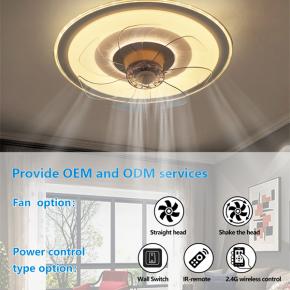 wall mounted brushless motor 2.4G wireless control led ceiling light with a fan 	