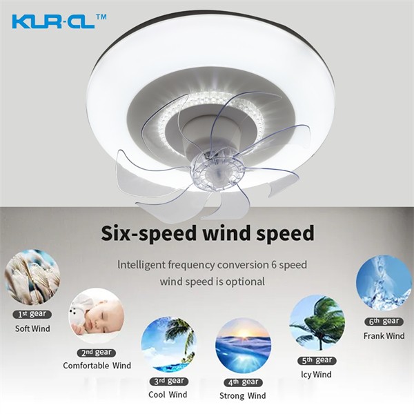transparent invisible ABS blade IR-remote control home ceiling fan with light	