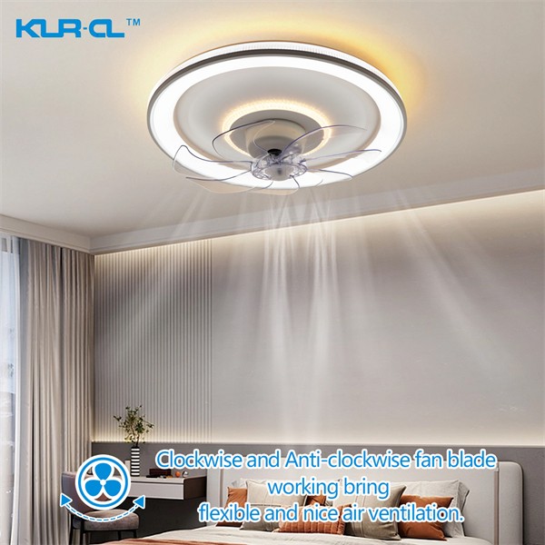 cold white nature white warm white night light invisible ABS blade Tuya ceiling fan with light for the bedroom 	