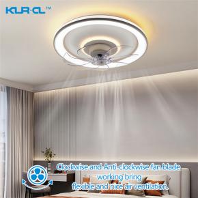 cold white nature white warm white night light invisible ABS blade Tuya ceiling fan with light for the bedroom 	