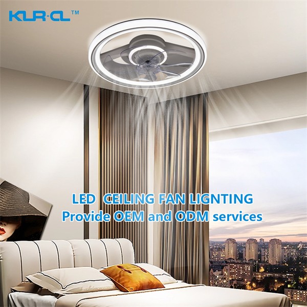 Traditional low noise milky white PMMA Acrylic intelligent home ceiling light with fan	