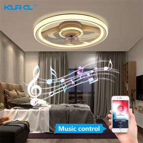 Traditional low noise milky white PMMA Acrylic intelligent home ceiling light with fan	