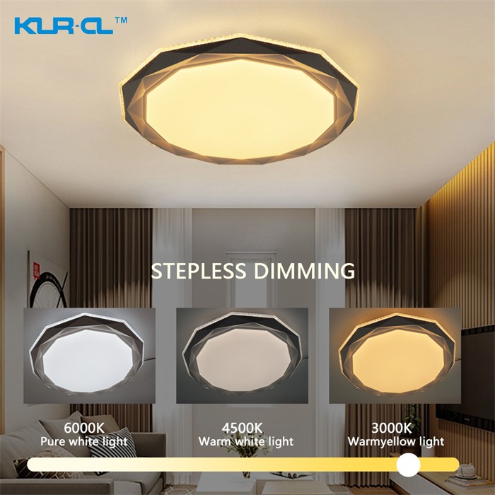 Contemporary crystal and white 2.4G wireless control led home ceiling lamp	