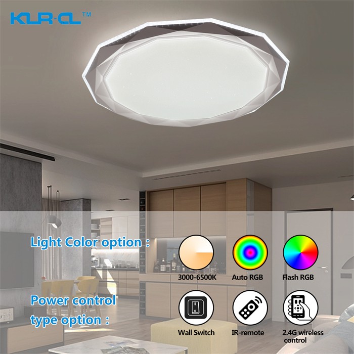 high brightness Nordic black and transparent intelligent Digital home ceiling lights	